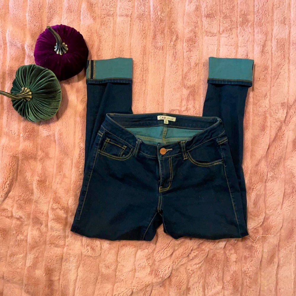 Dark wash skinny ankle jean with stretch